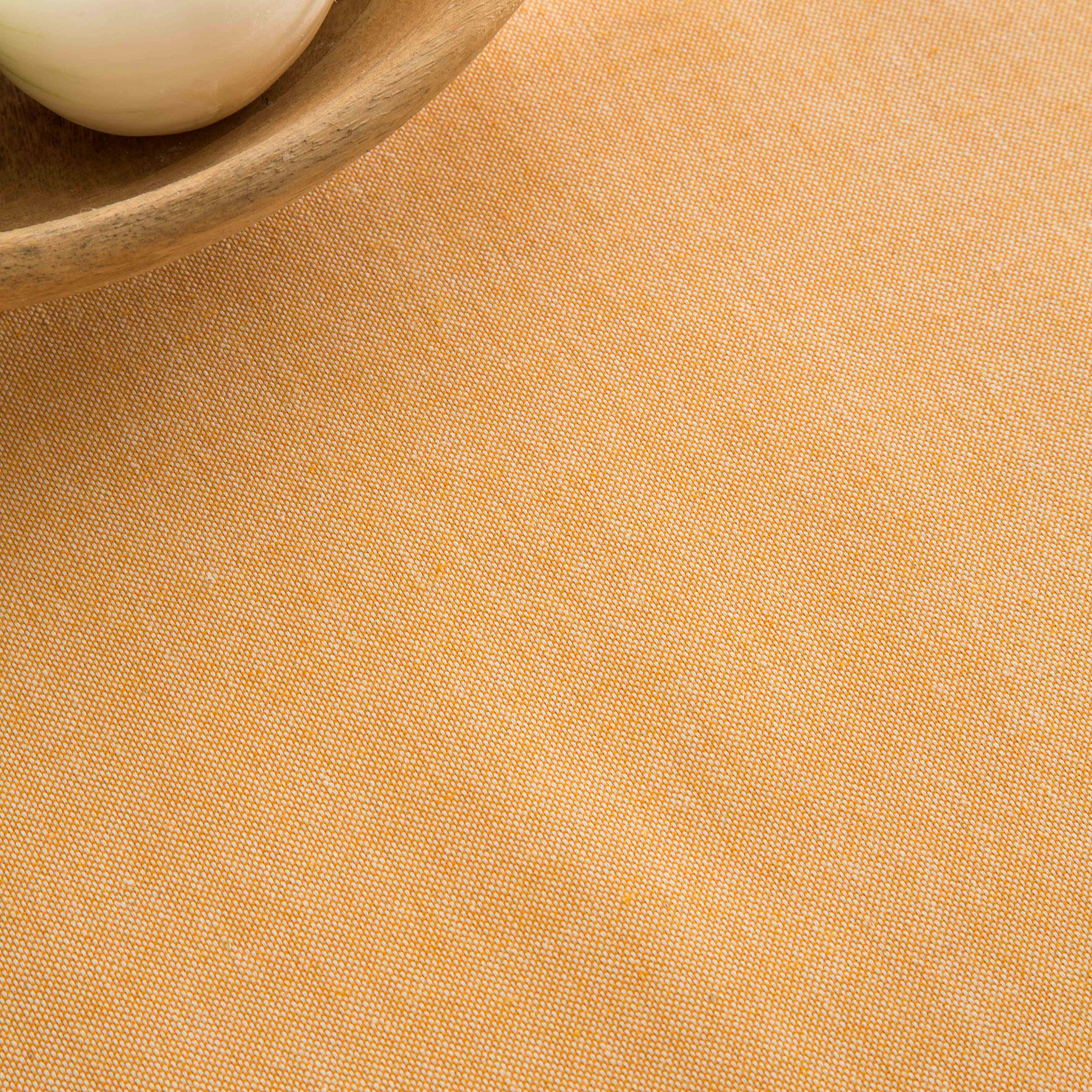 BASIC MOSTAZA - Nappe en coton biologique jaune avec anti-taches 140x140 cm