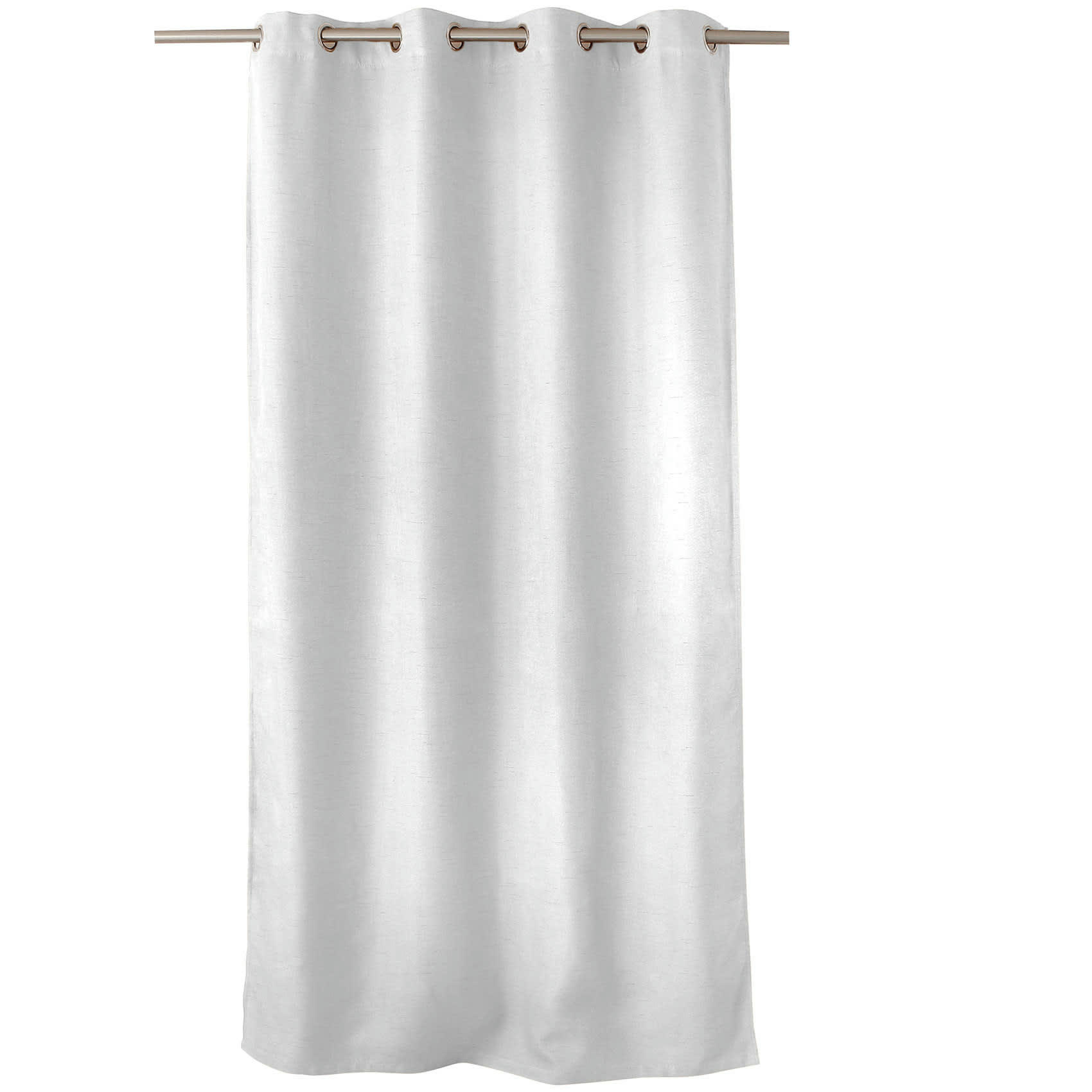 - Rideau occultant uni et fileté polyester/occultant blanc 140x240 cm