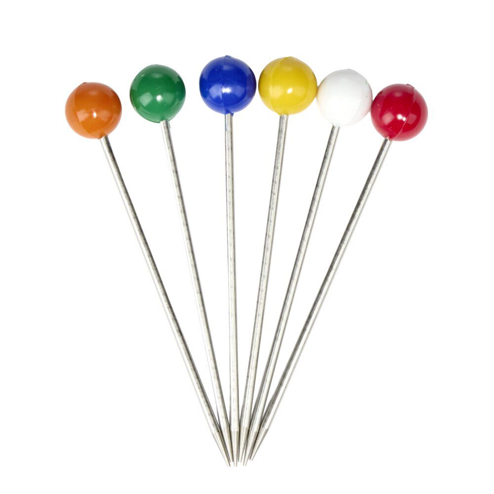 Pique à bigorneaux x6 métal boule plastique coloré L7,5cm