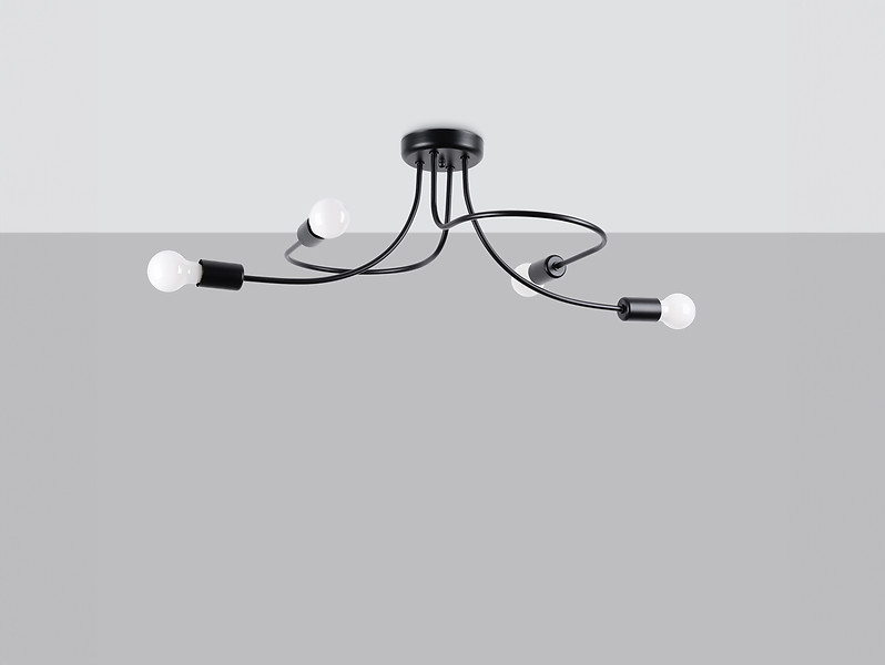 Lampa sufitowa Levar 4-punktowa stalowa czarna