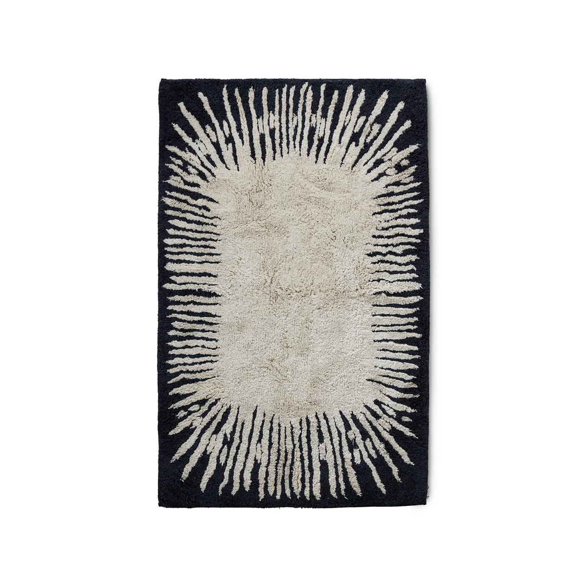 HKliving - Monochrome Badematte, 75 x 120 cm, schwarz / weiß