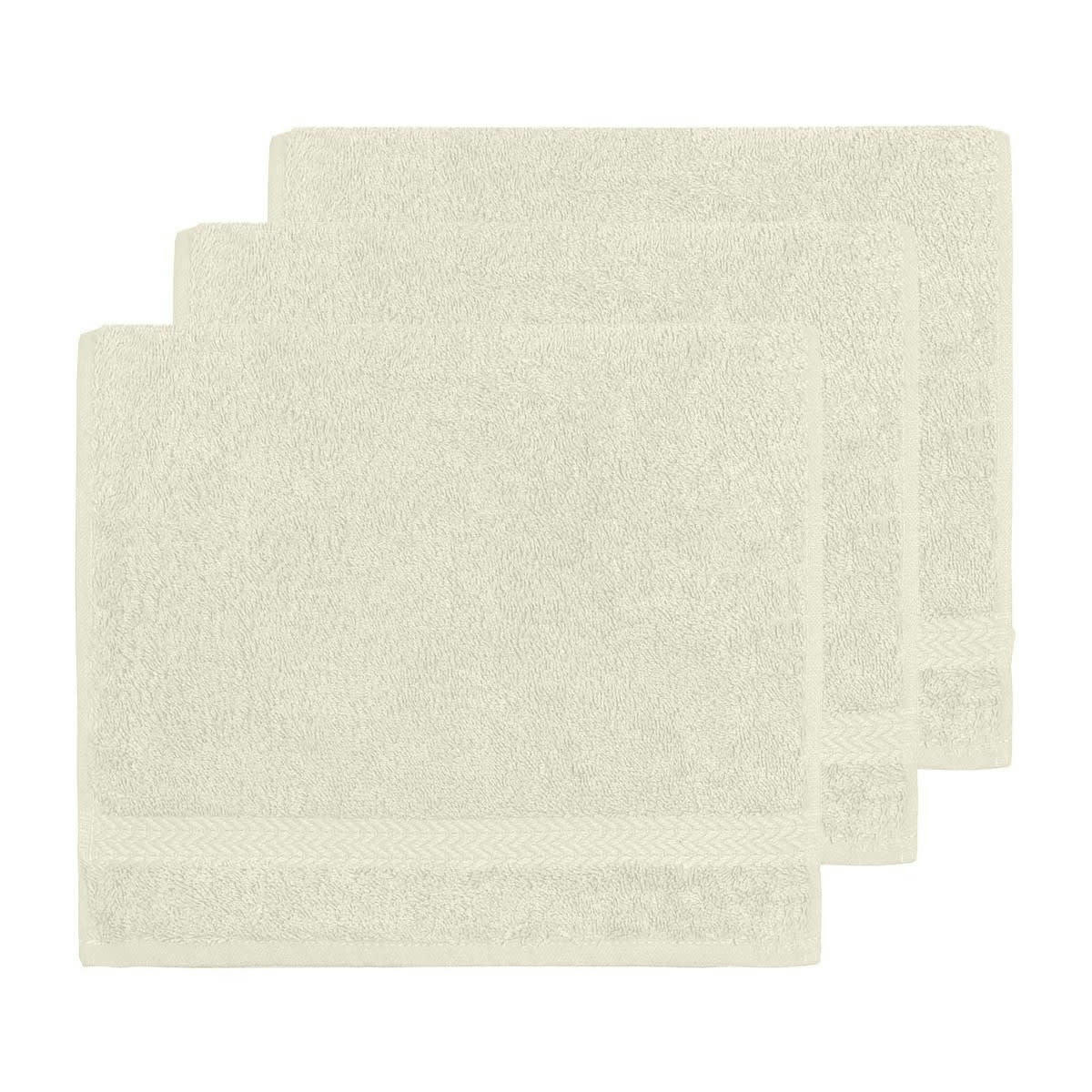 LUXURY - Lot de 3 serviettes invité 550gr/m²  ecru 30x50 cm