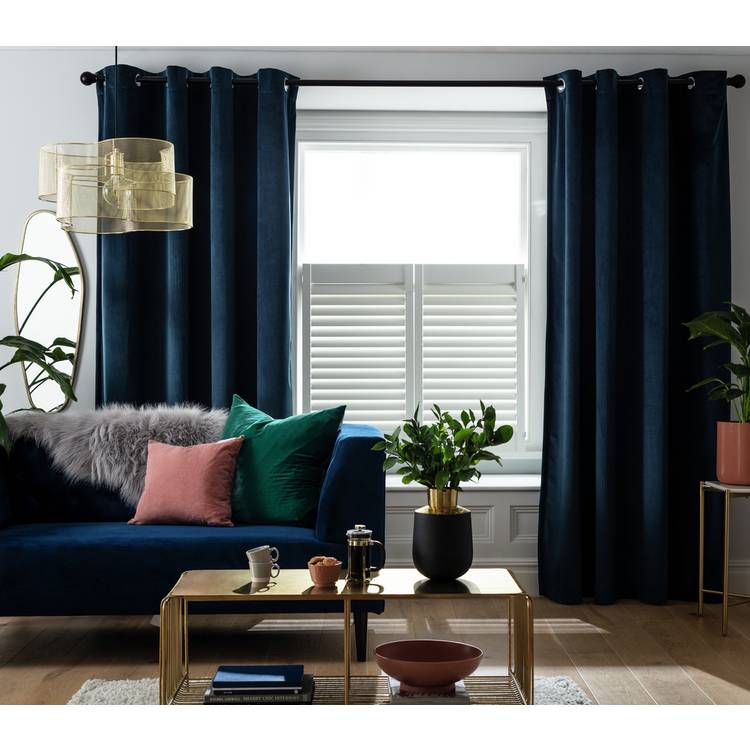 Habitat Eyelet Curtains - Ink - 117x183cm