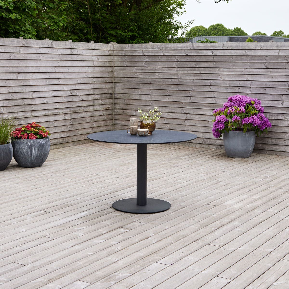 Lisomme Sieb ronde tuintafel zwart - Ø110 cm
