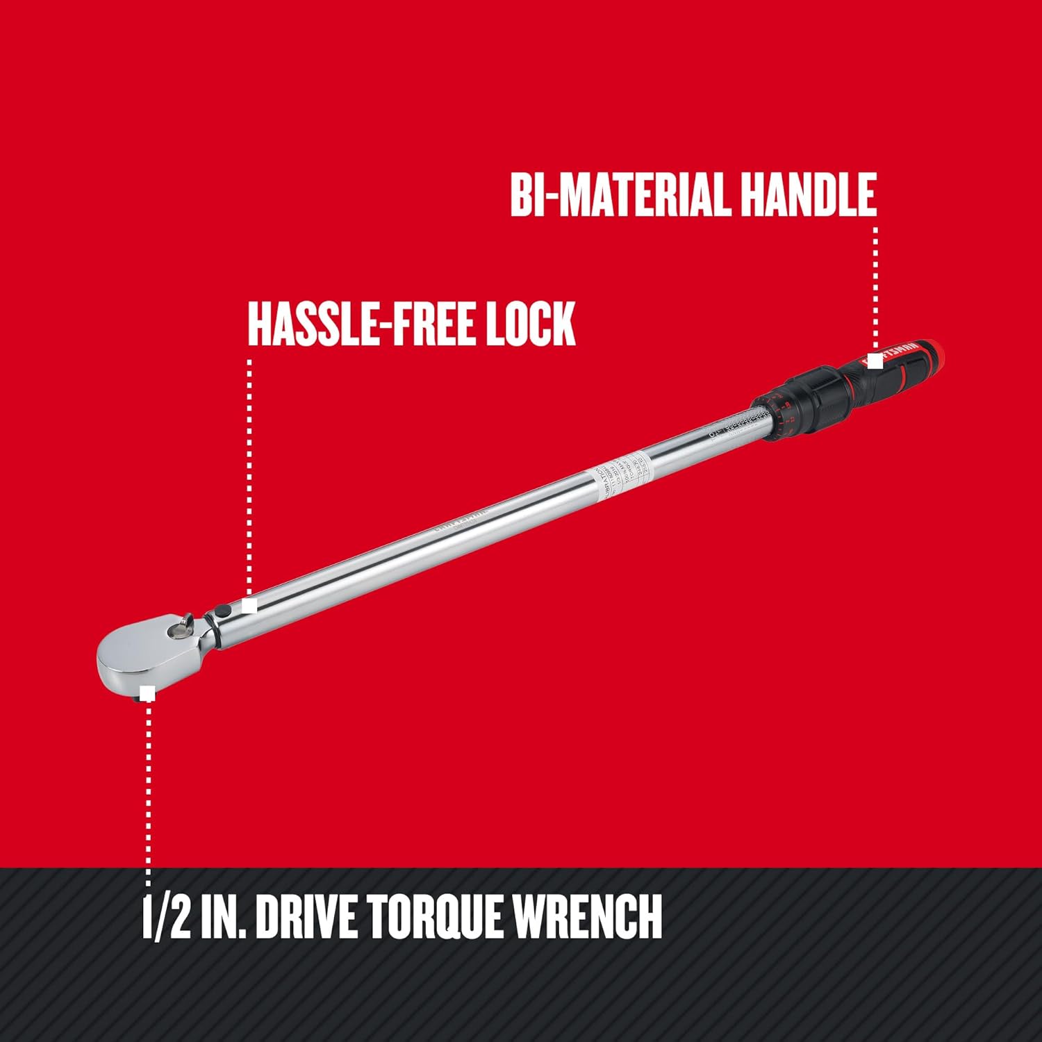CRAFTSMAN Torque Wrench, 1/2 Drive, 50-250 FT-LB (CMMT99434)