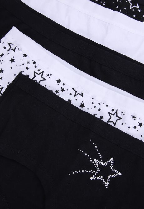 Older Girls 5pk Black Star Print Shorts