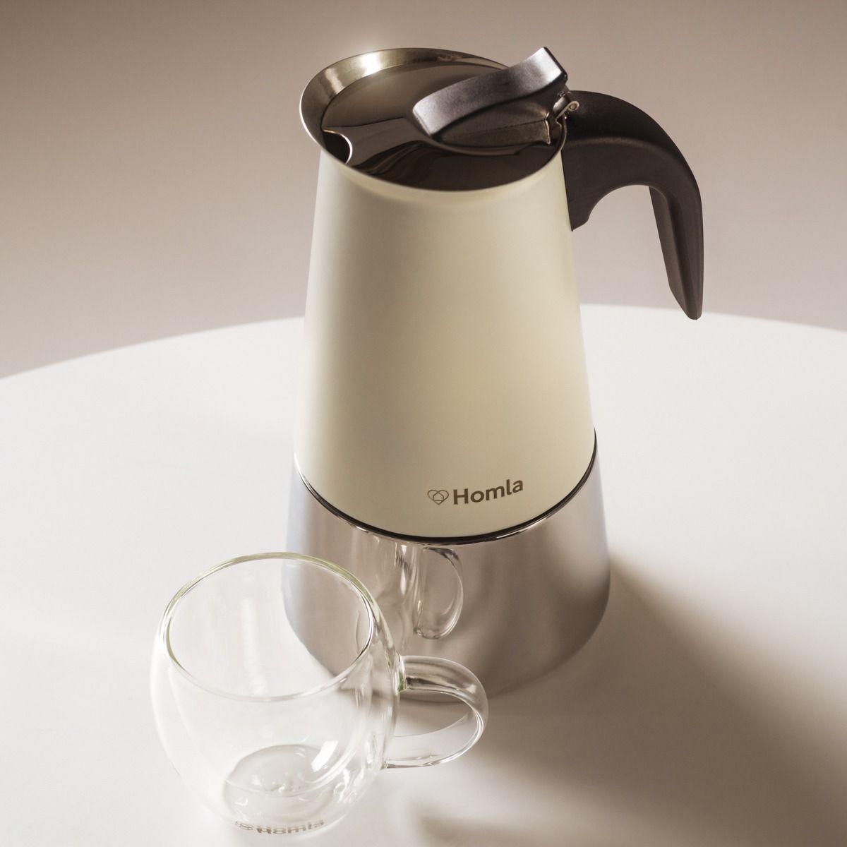 Kawiarka ASTAR MOKKA w kształcie dzbanka biała 6 cups