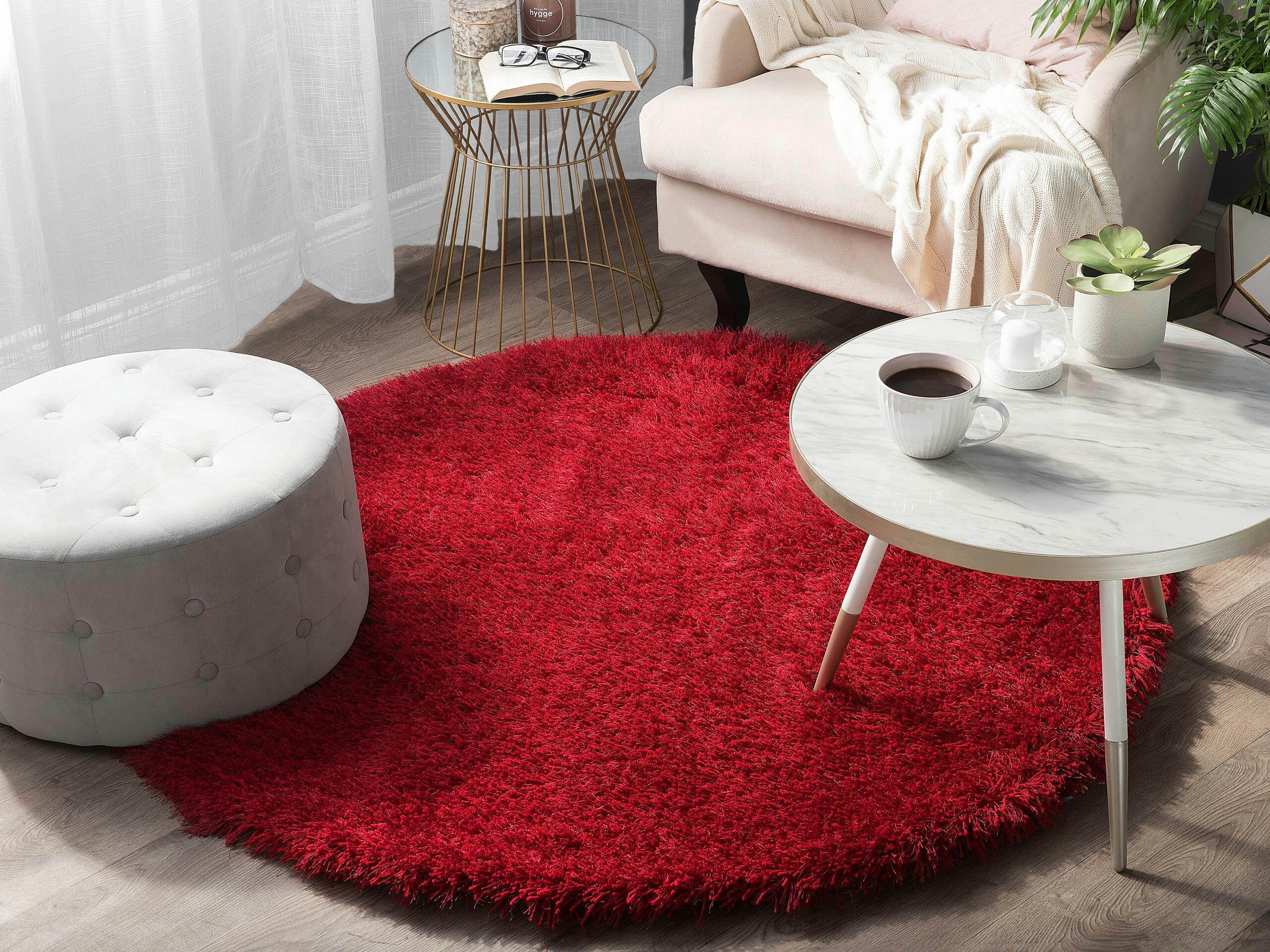 CIDE - Tapis en tissu rouge 140x140cm