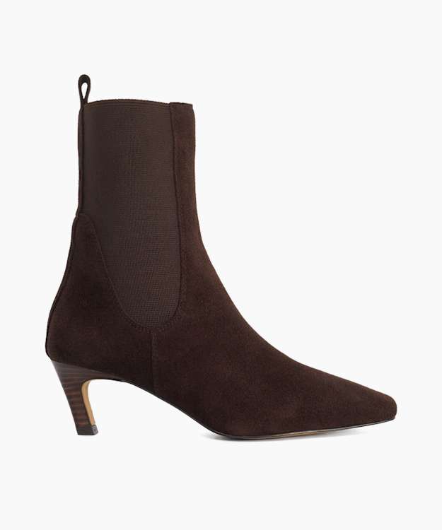 Odela Brown - Slip-On Heeled Ankle Boots