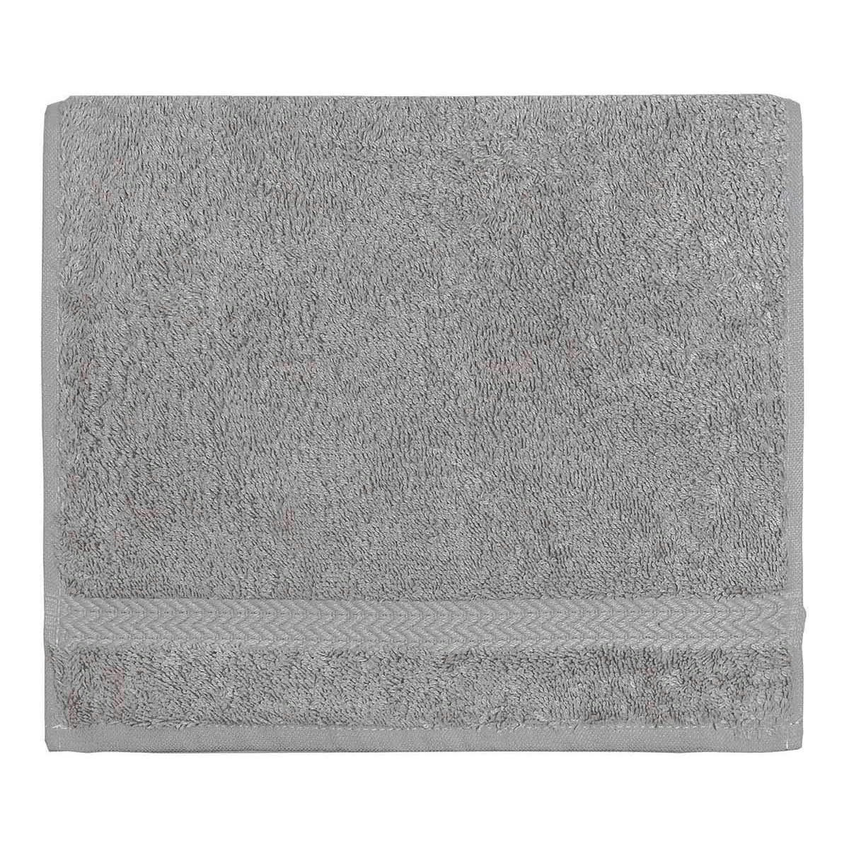 LUXURY - Lot de 3 serviettes invité 550gr/m²  gris perle 30x50 cm