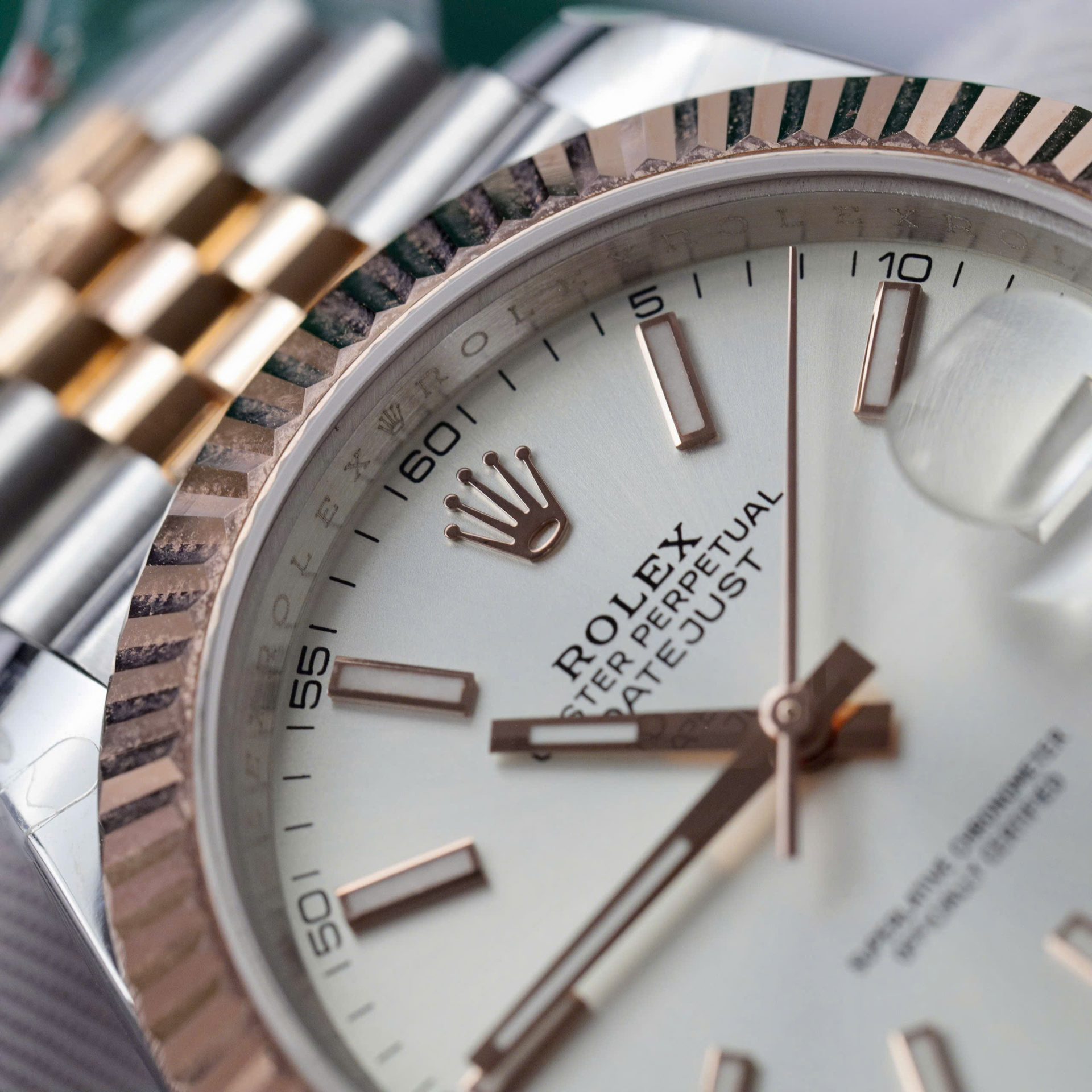 Rolex Datejust SS/RG Plated White Dial 41mm Jub Super Clone