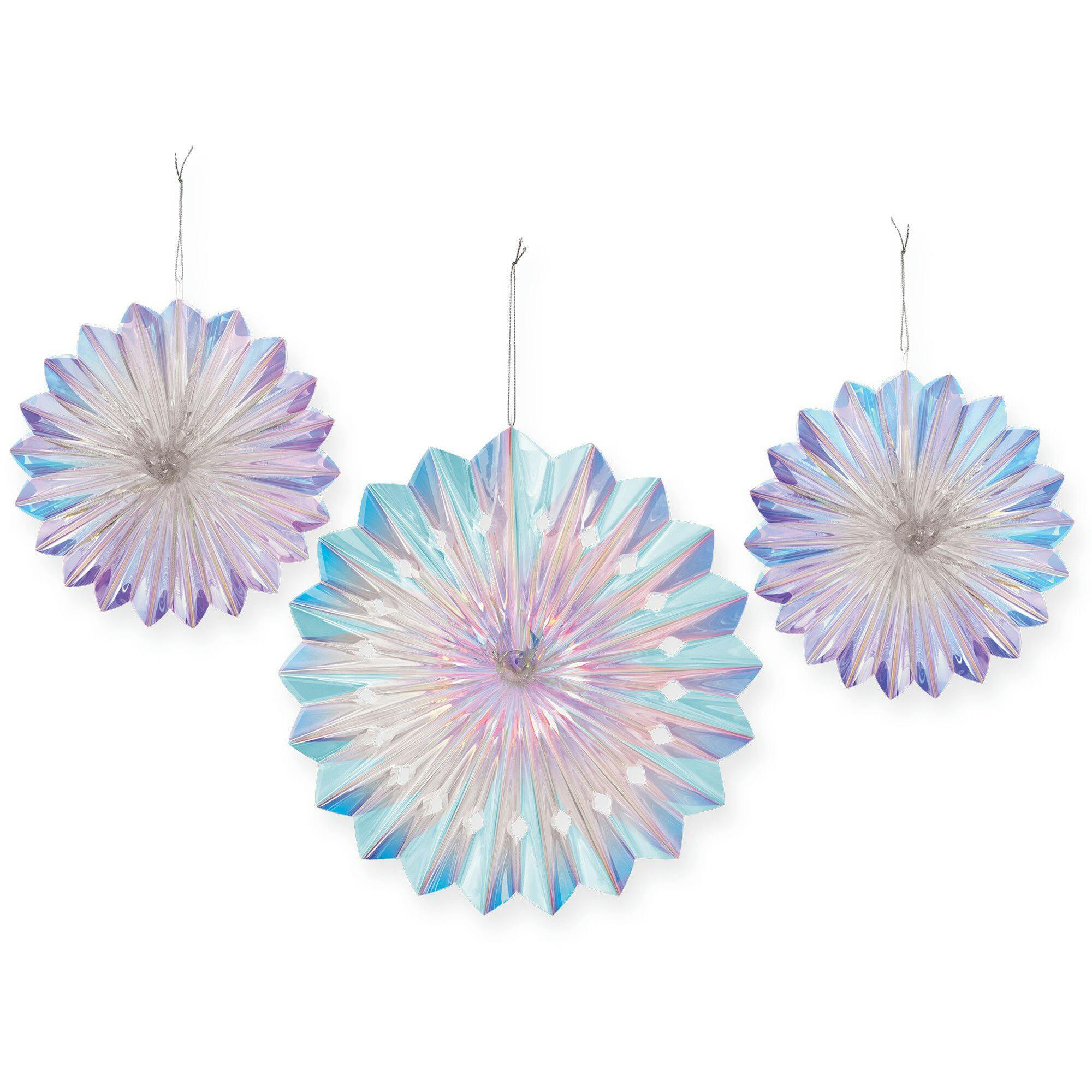Iridescent Luminous Foil Hanging Decorations, 3-pc