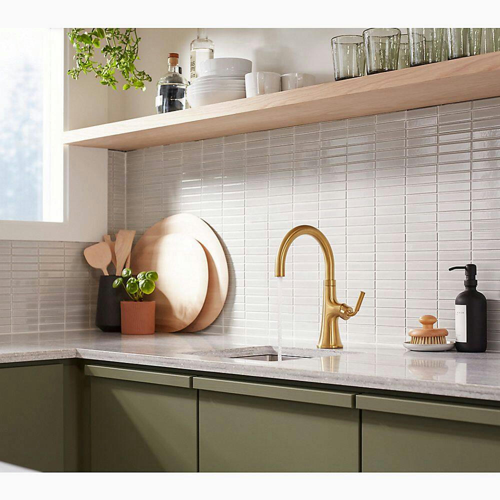 Kohler Tone™ Single Handle Bar Sink Faucet, Vibrant Brushed Moderne Brass