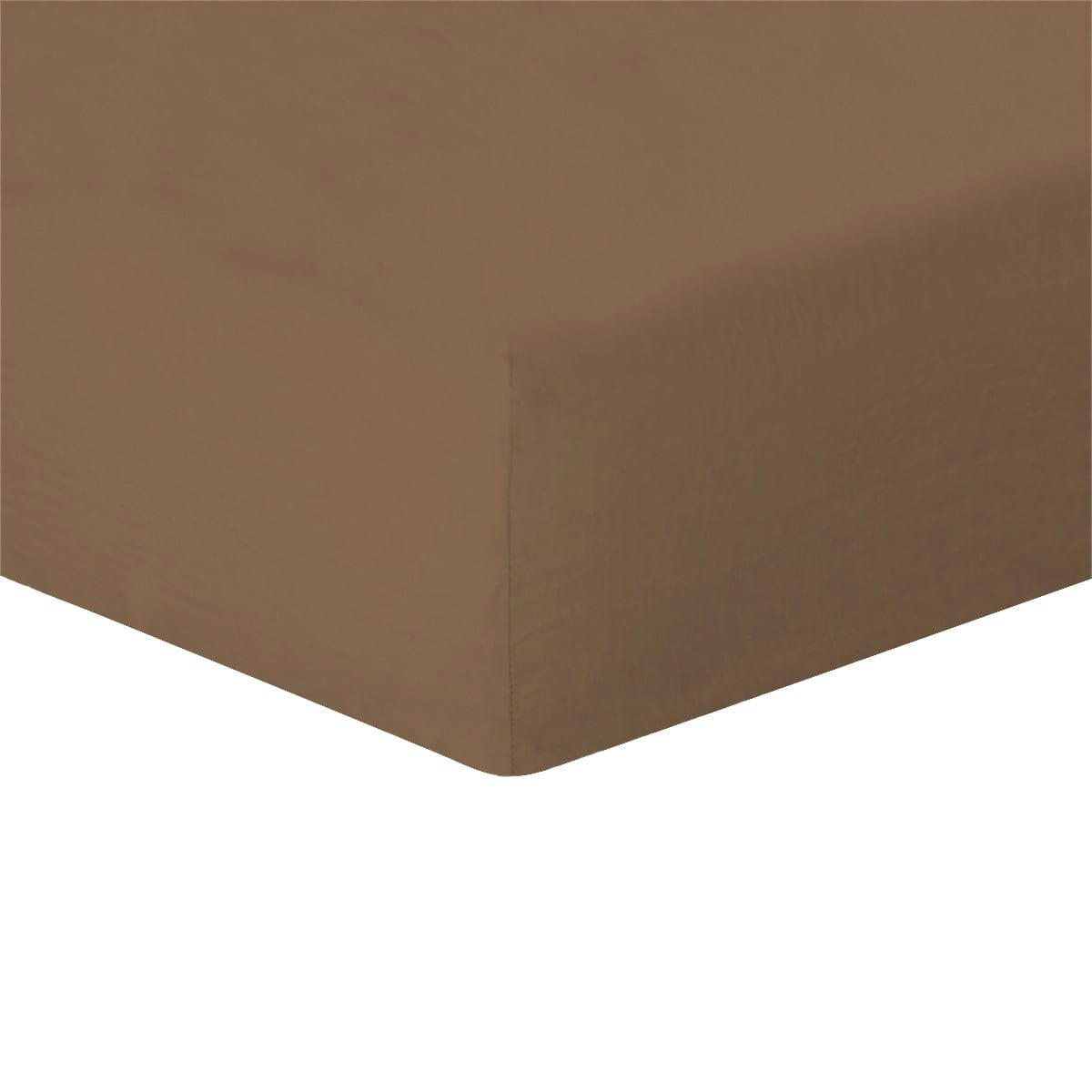 HORTENSE - Drap housse lin lavé  140x190x30 caramel