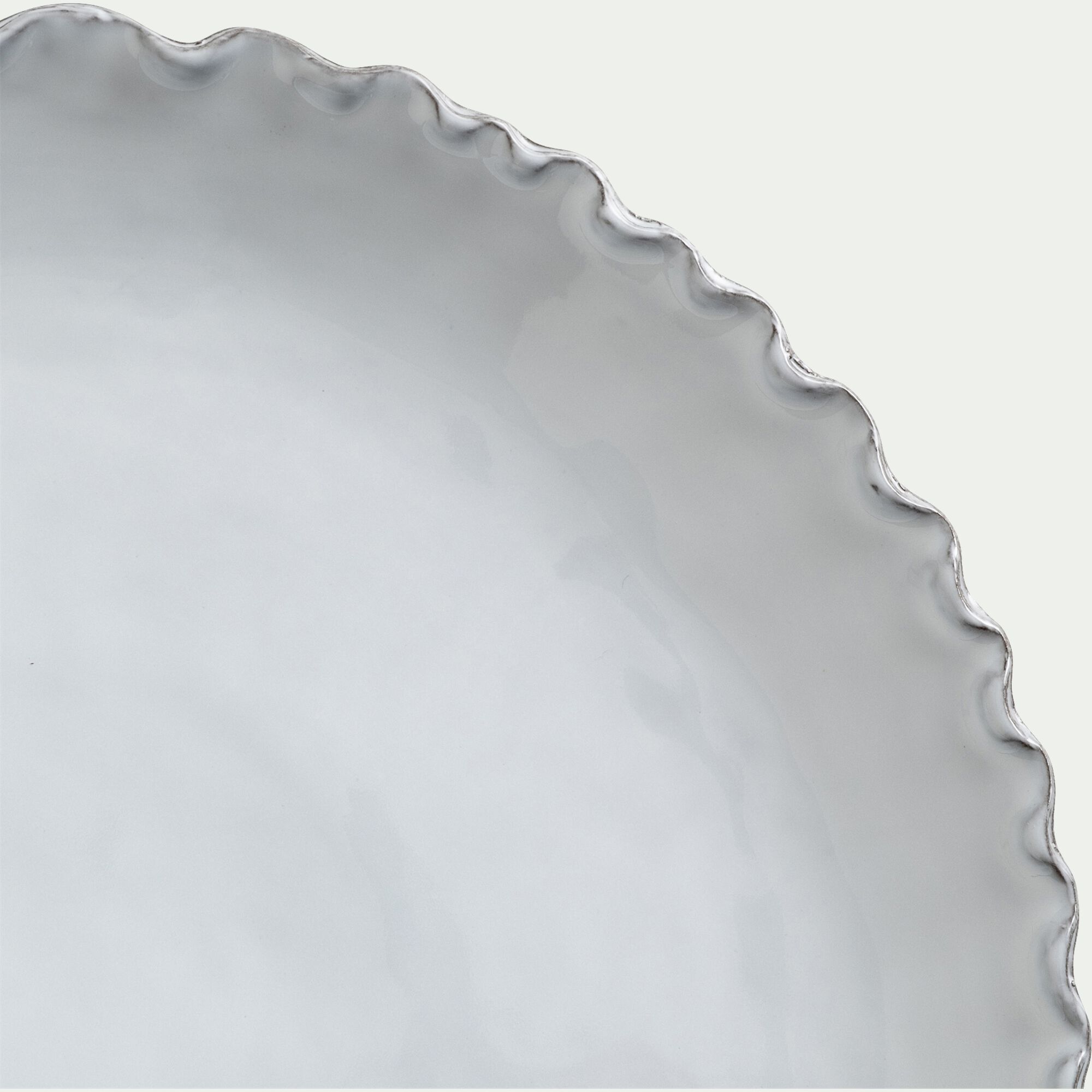 ONDULA - Assiette plate en grès D28cm - blanc