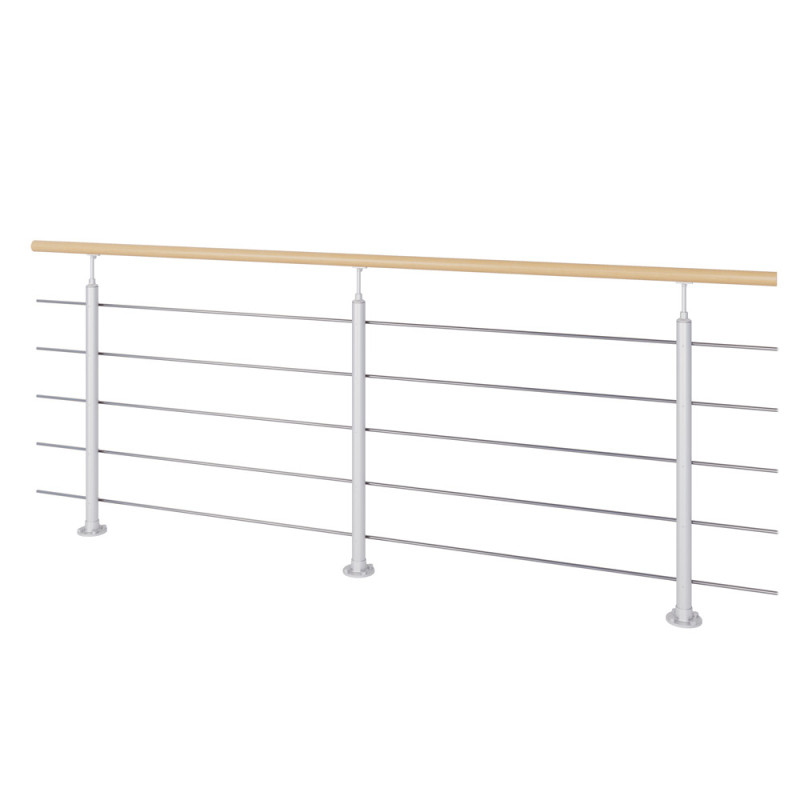 Kit garde-corps à fixation latérale Interio gris clair 250 cm SOGEM
