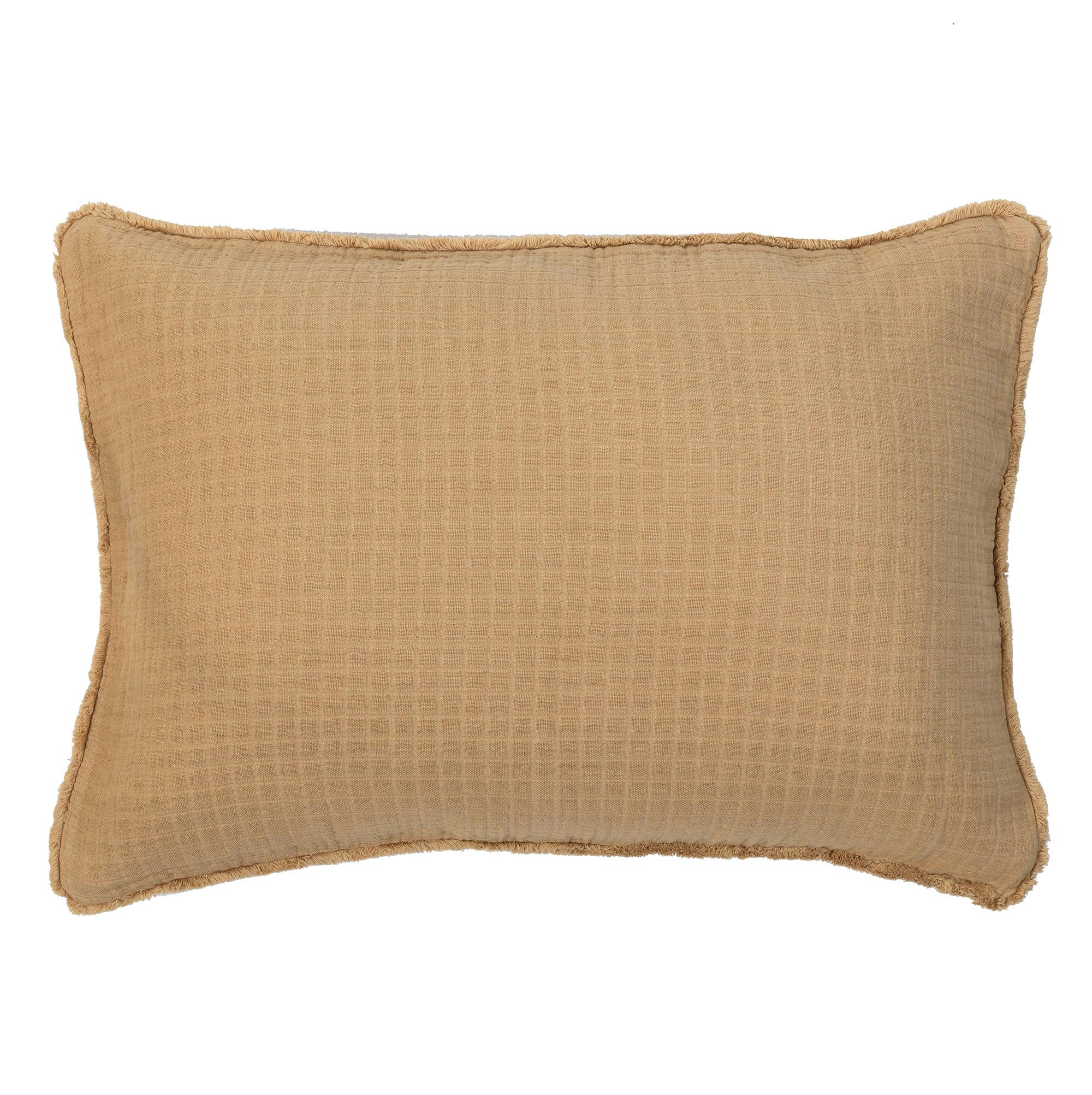 MINORQUE - Housse de coussin gaze de coton camel 50X70 CM