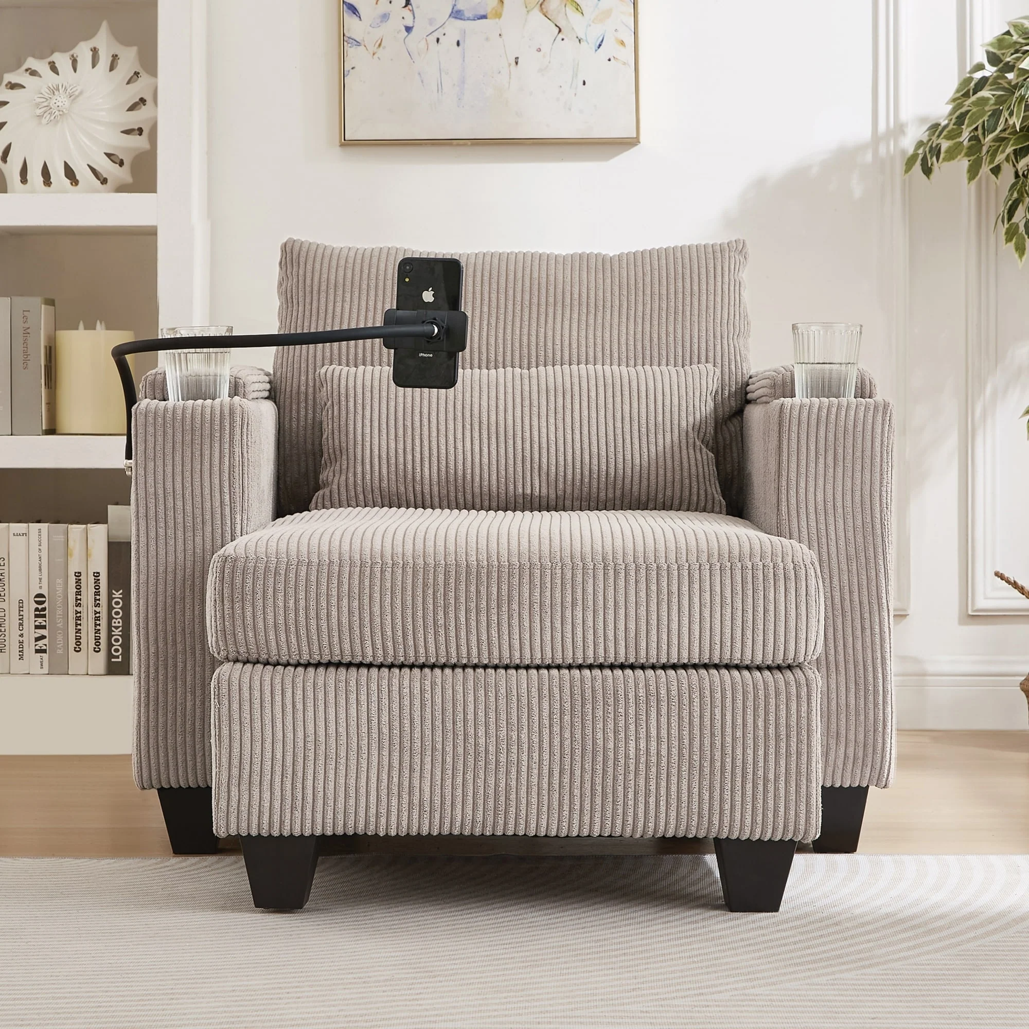 Sofa Chair Sofa Bed Corduroy Sleeper Sofa with USB Ports