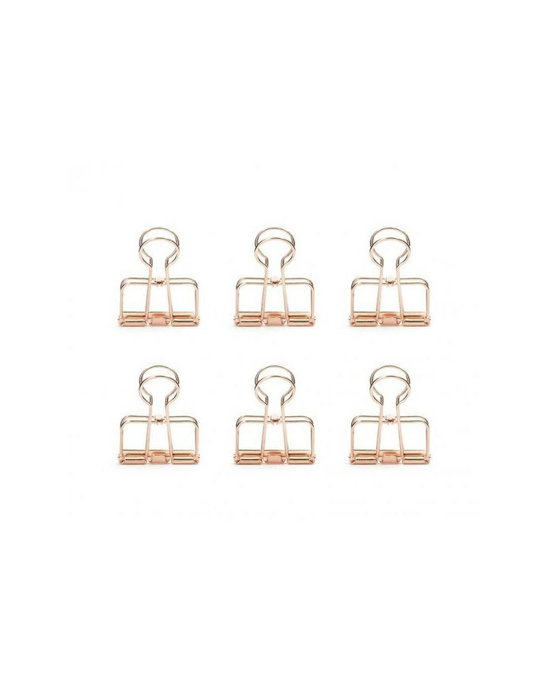 CLIP - Pinces double-clip cuivrées - Lot de 6