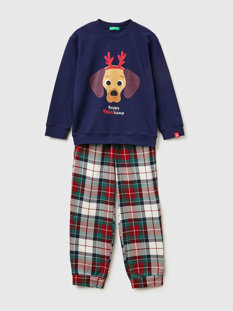 Christmas pyjamas with check bottoms