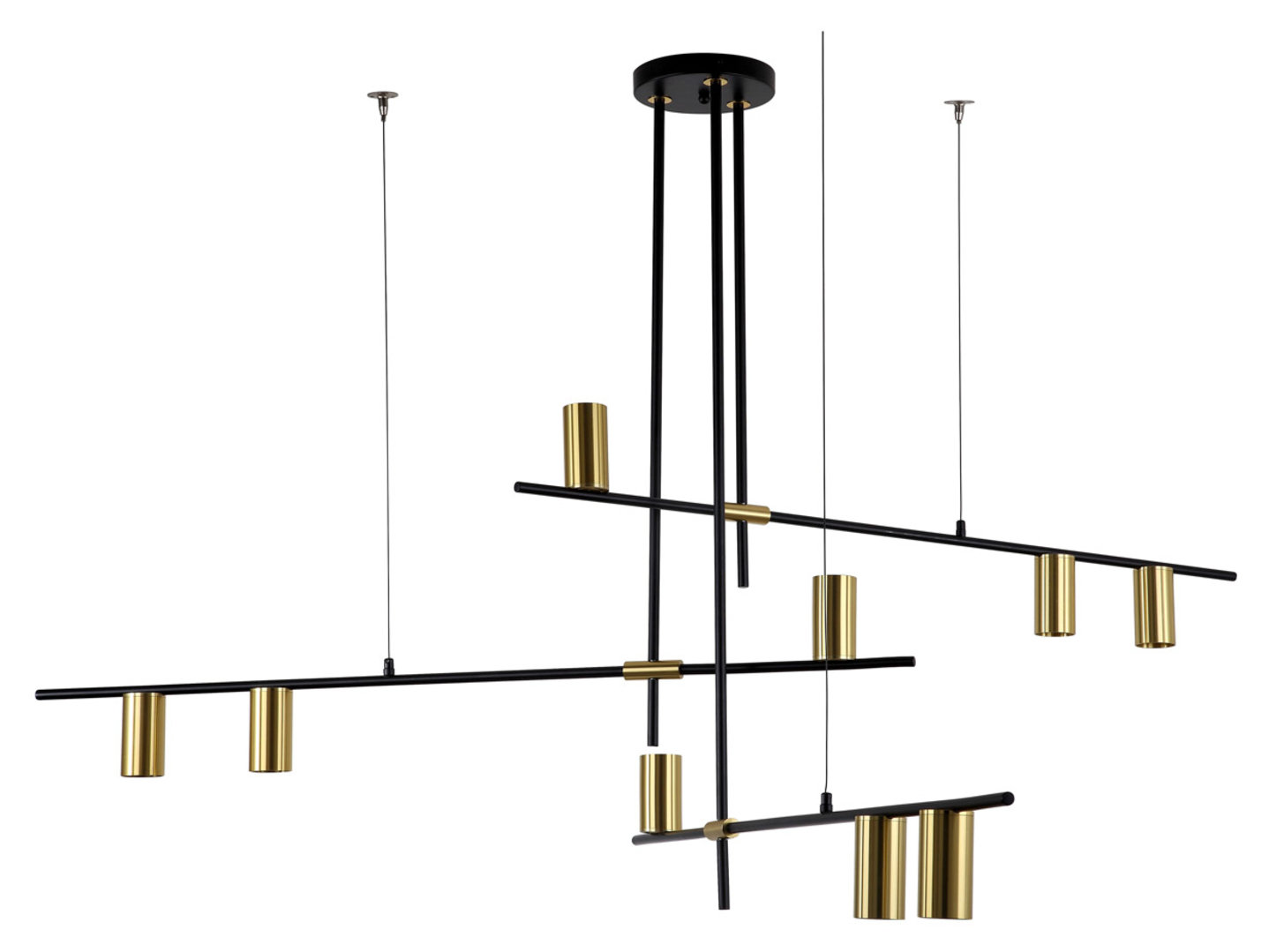 Lampa wisząca Arizona 9-punktowa metalowa złota