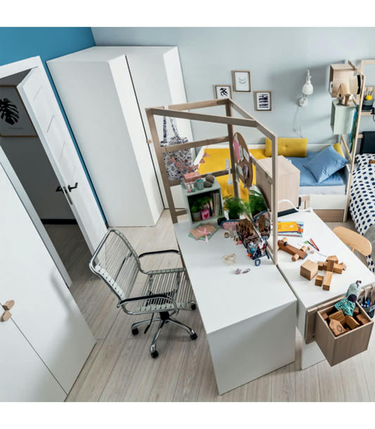 STIGE - Armoire d'Angle Blanche 2 Portes