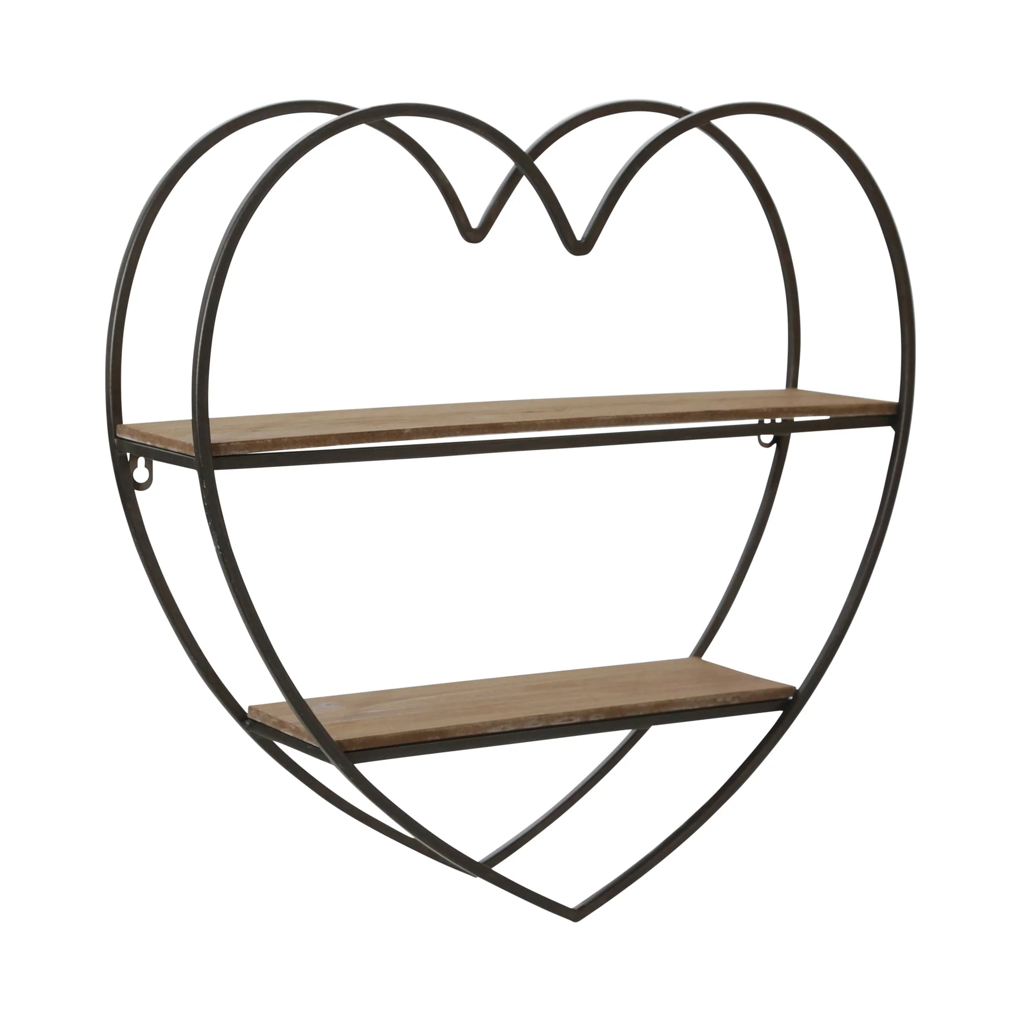 Sagebrook Home Two-tier Heart Shaped Metal Wall Shelf