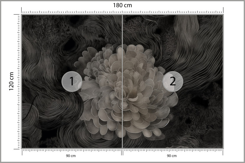 Fototapeta Monochromatyczna Kwiatowa Abstrakcja 180x120cm