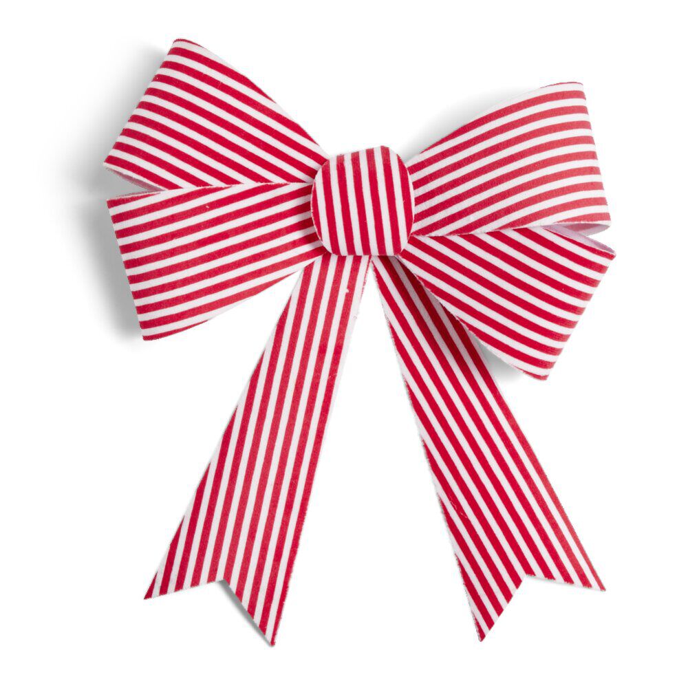 Noeud rayé rouge et blanc Candyland 28x32cm