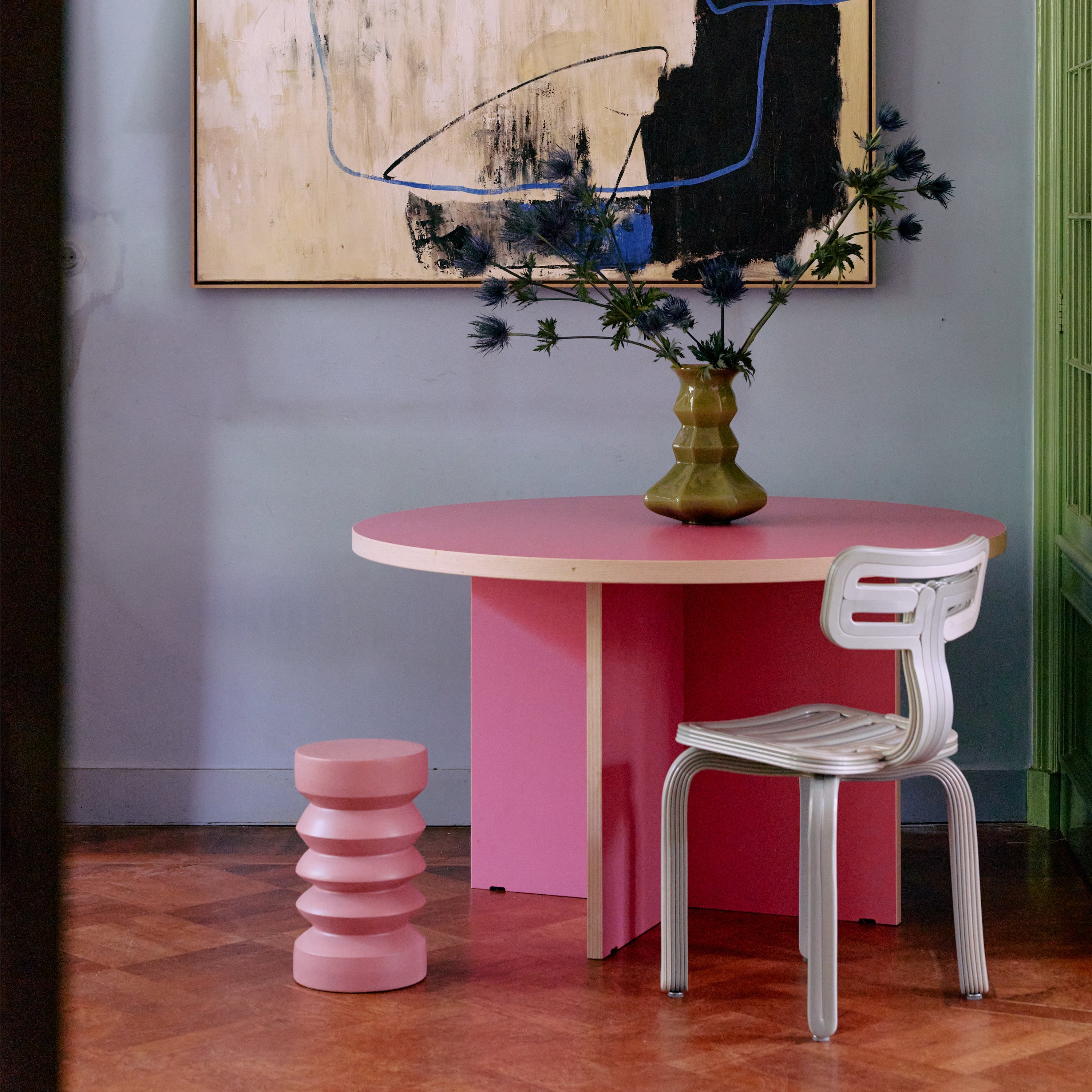 HKliving Stoneware Bijzettafel Ø 23 cm - Rouge