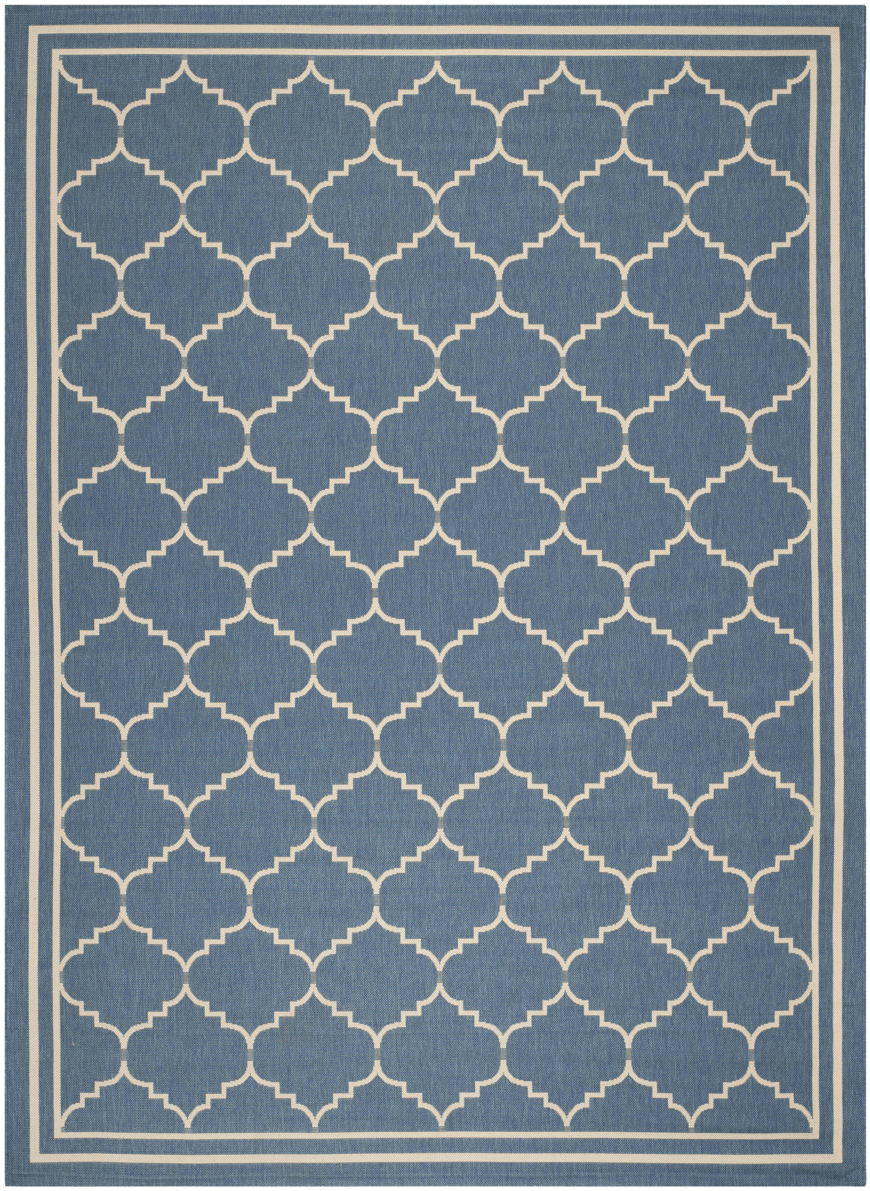 COURTYARD - Tapis interieur & exterieur en bleu & beige, 201 x 290 cm