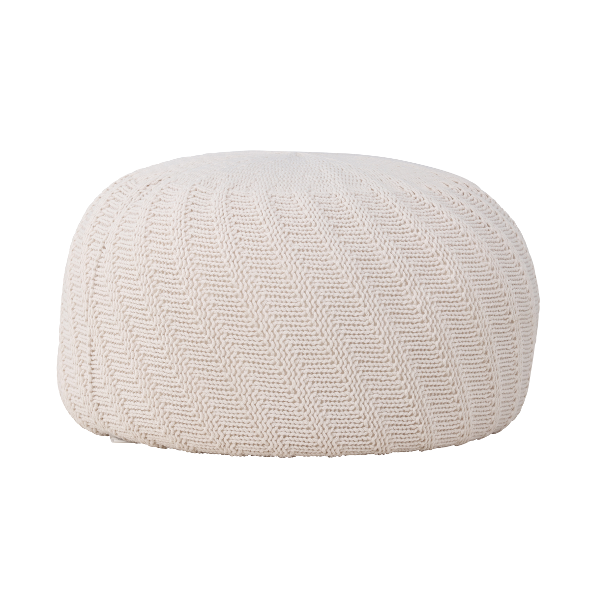 Nest living Dina Ronde Gebreide Poef Ø 60 cm - Crême