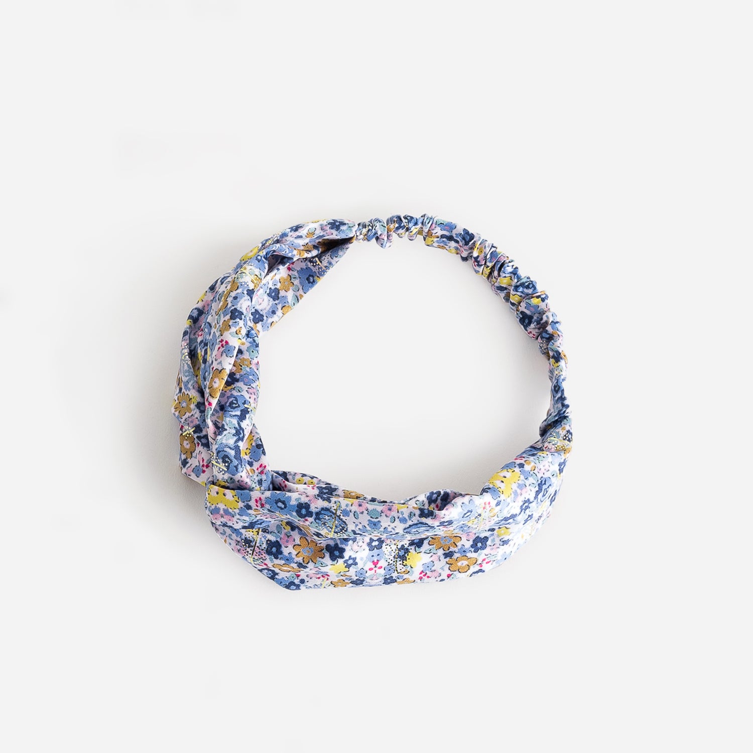 Bandeau bleu à imprimé fleurs