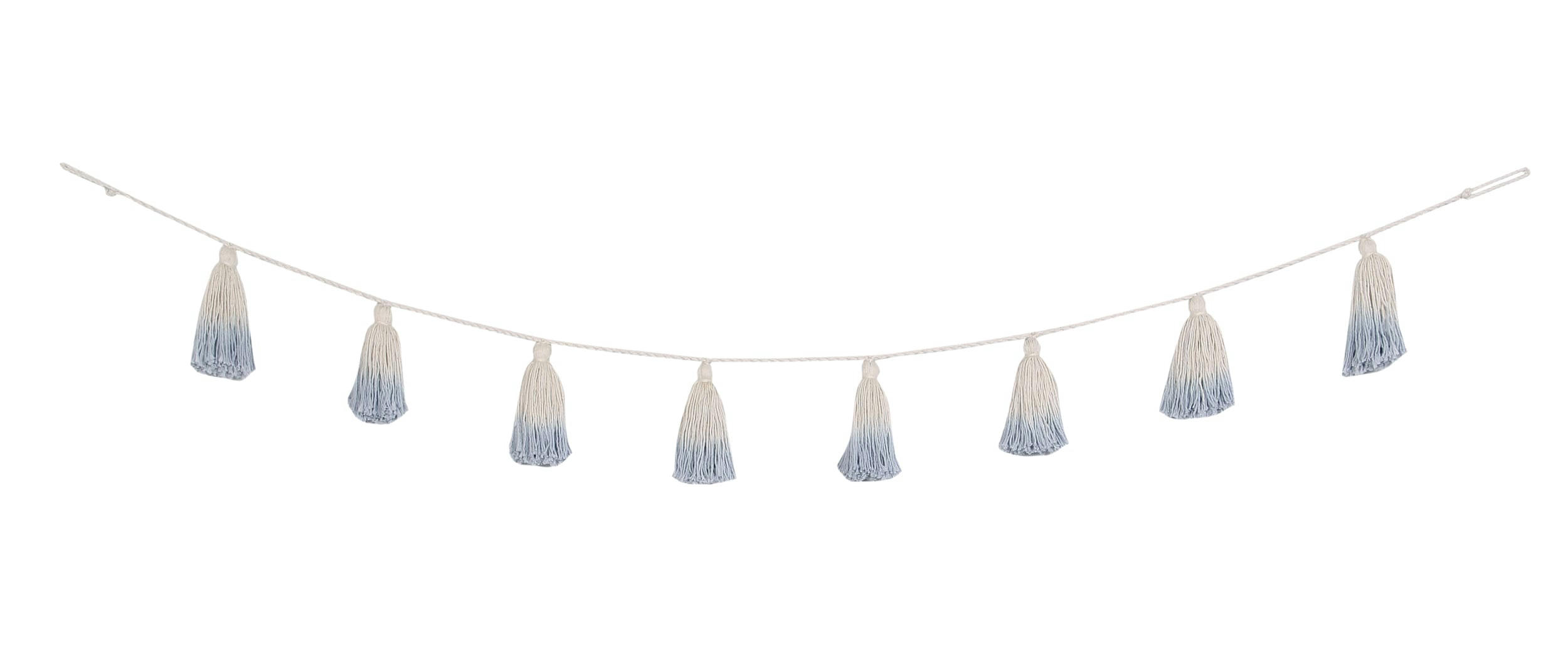 TIE-DYE - Guirlande en coton doux bleu 170cm