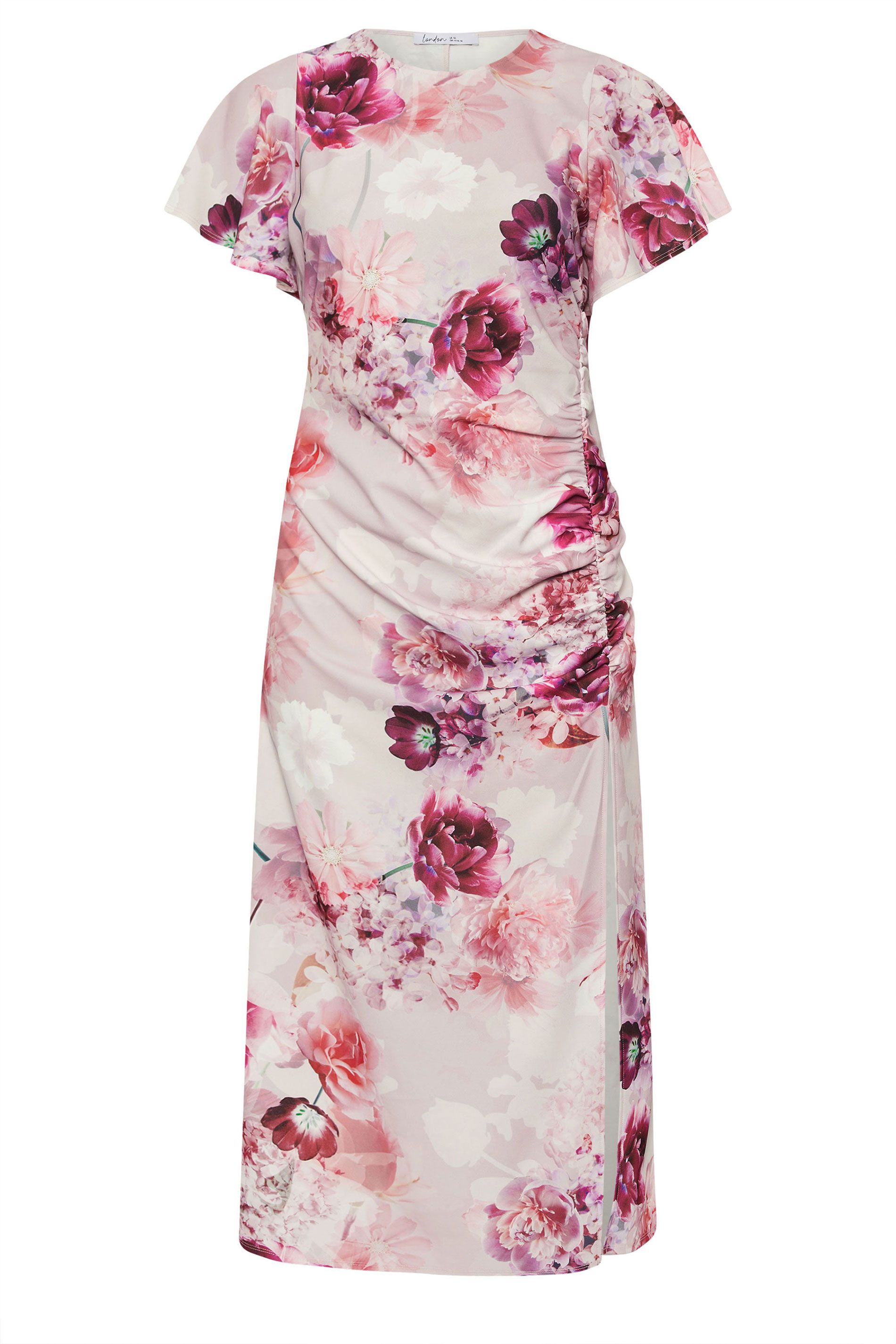 Yours Floral Print Gathered Dress