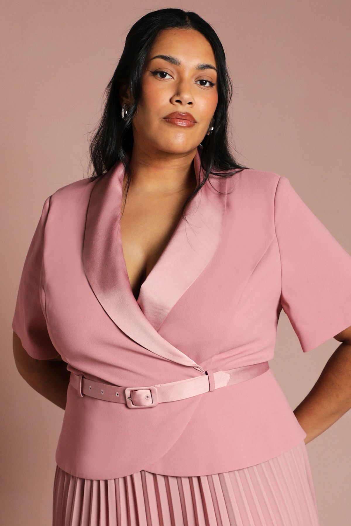 Coast Plus 2 In 1 Wrap Dress With Pleated Skirt