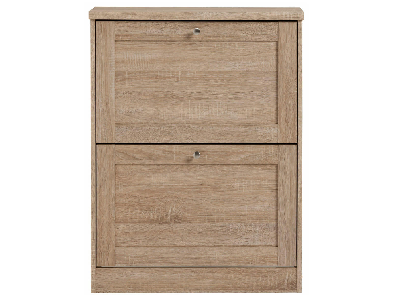 HEIDE - Coffre à chaussures avec 2 portes battantes en chêne aggloméré