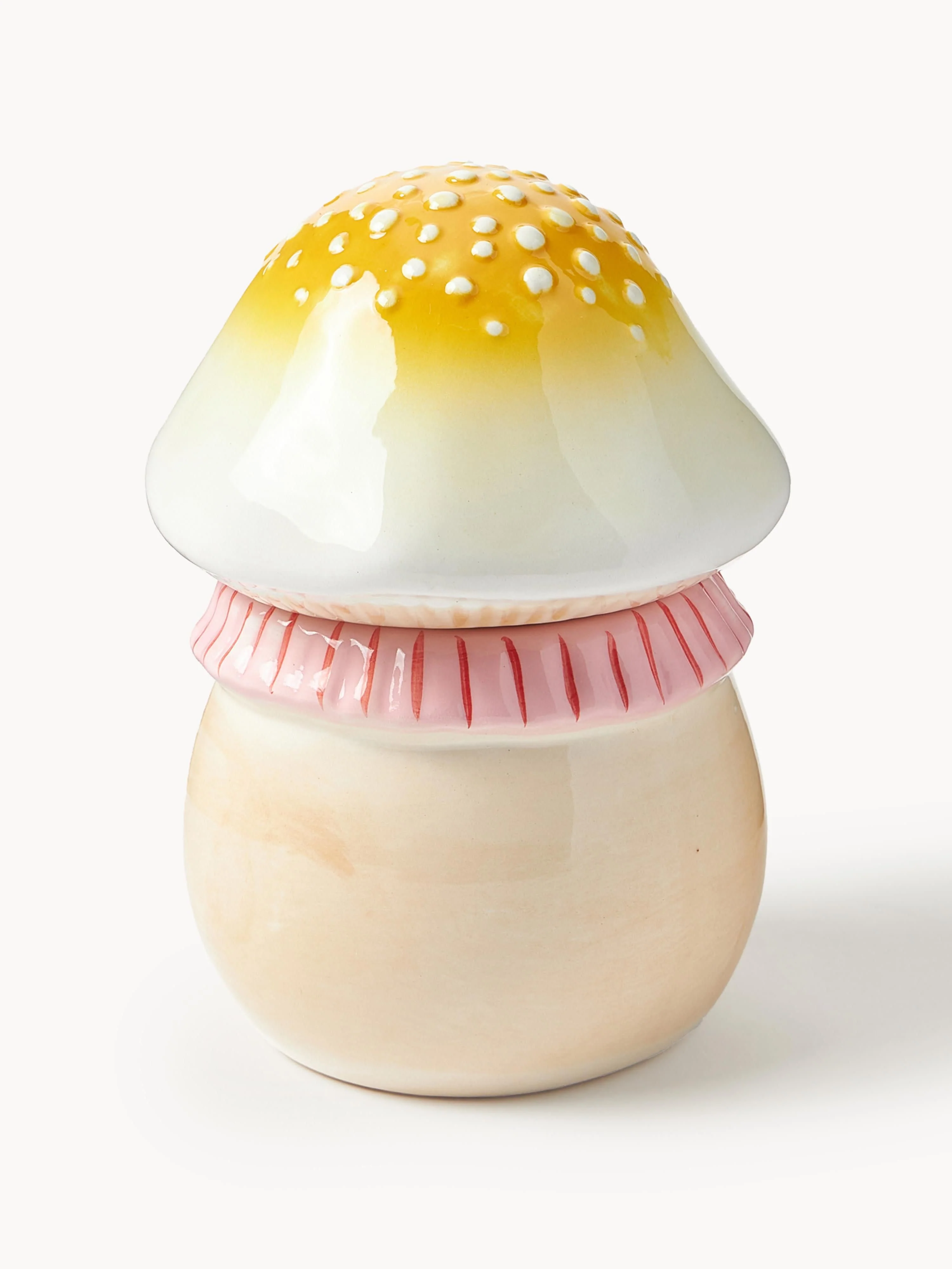 Handbemalte Aufbewahrungsdose Magic Mushroom aus Dolomit