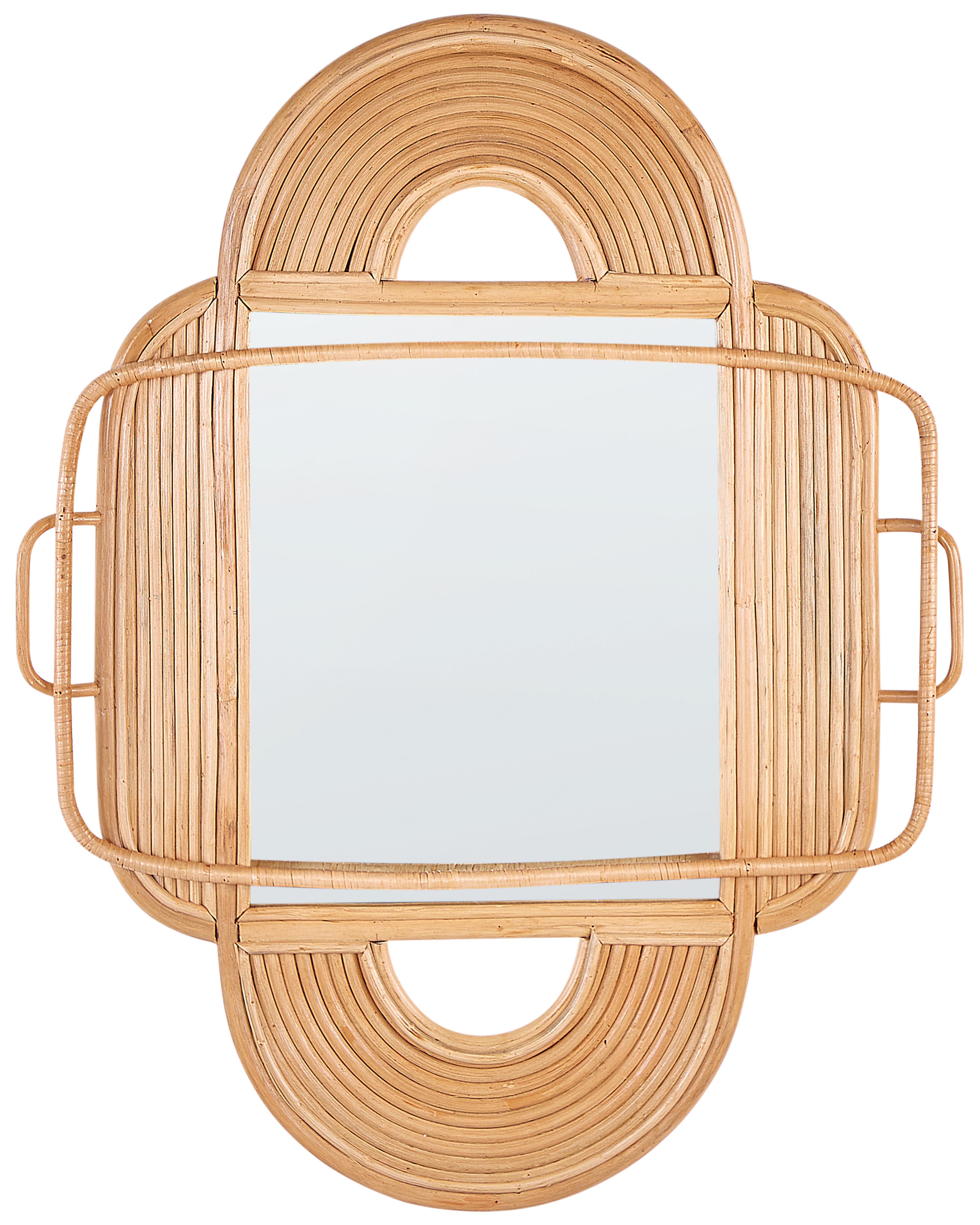 Wall Mirror ALCORN 70 cm 90 cm Rattan Natural