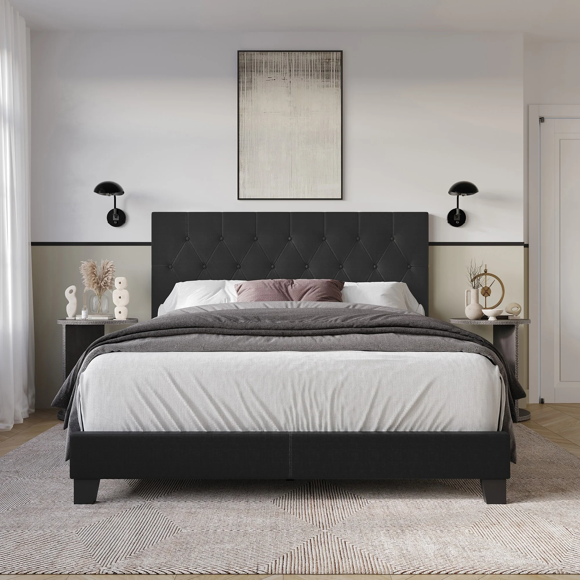 Dillon Tufted Upholstered Panel Bed