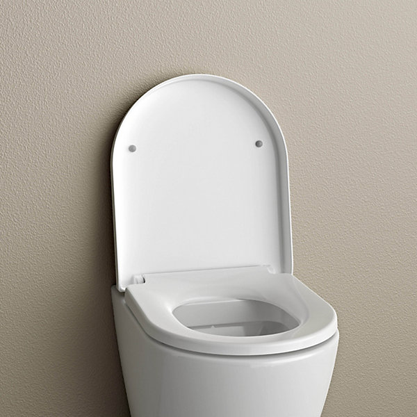 Abattant WC plastique Lunette WC, Cuvette toilette fermeture en douceur - Blanc - 42,5x36,3x4,9cm - U1009