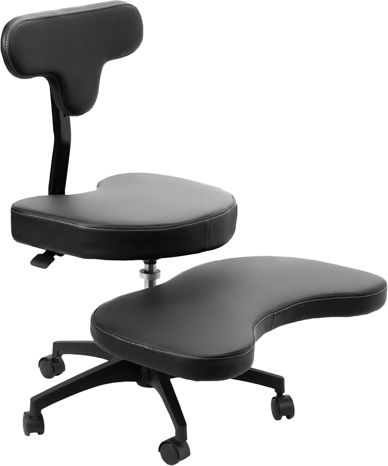 VIVO Cross-Legged Office Chair �C Adjustable Height Floor Chair with Back Support for Yoga, Meditation, and ADHD (Black, CHAIR-CL02B-R)