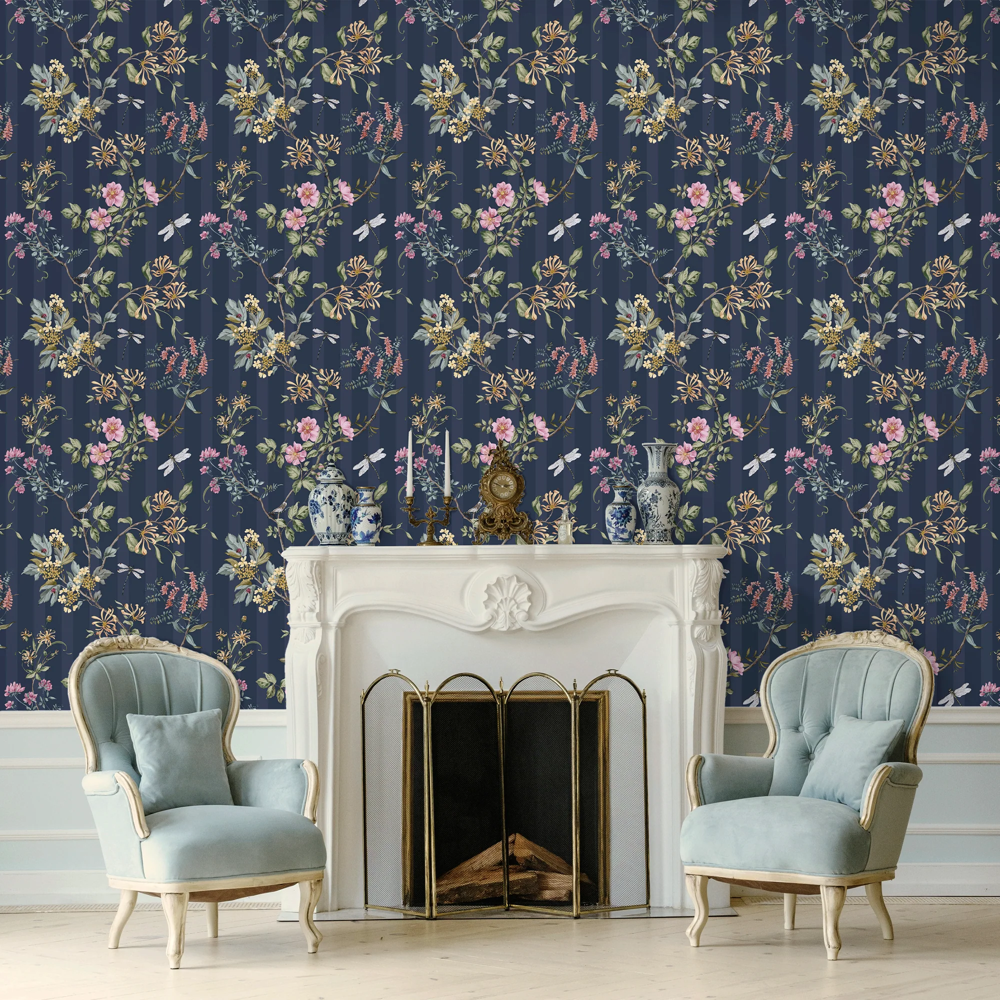 HOLDEN DECOR Papier peint intissé CAMBERLEY bleu marine
