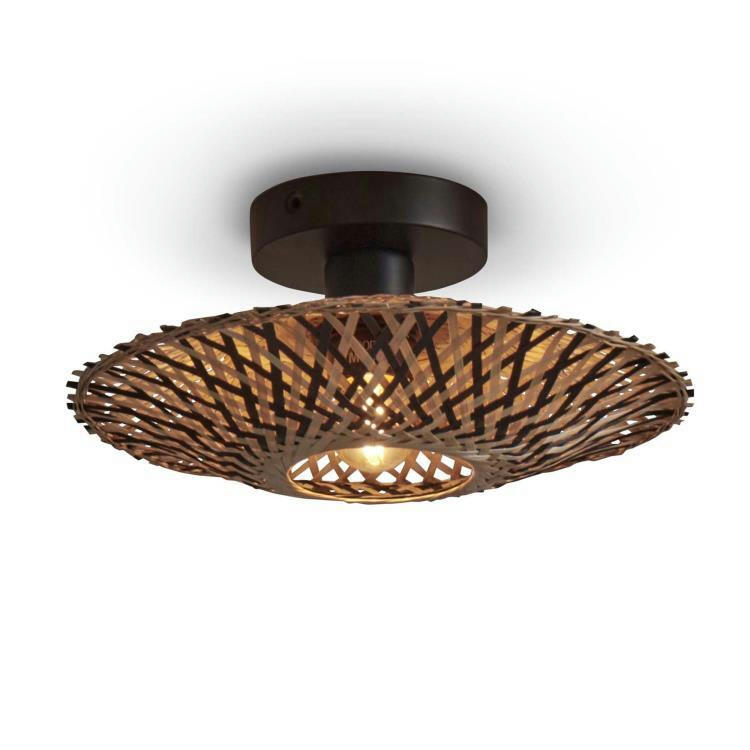 KALIMANTAN - Plafonnier bambou  naturel/noir, h. 8cm