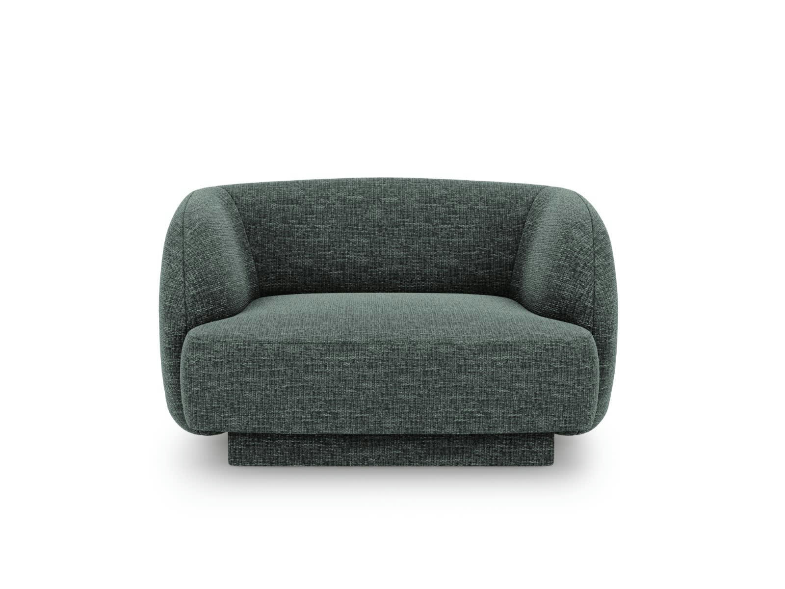 MILEY - Fauteuils en tissu chenille pétrole