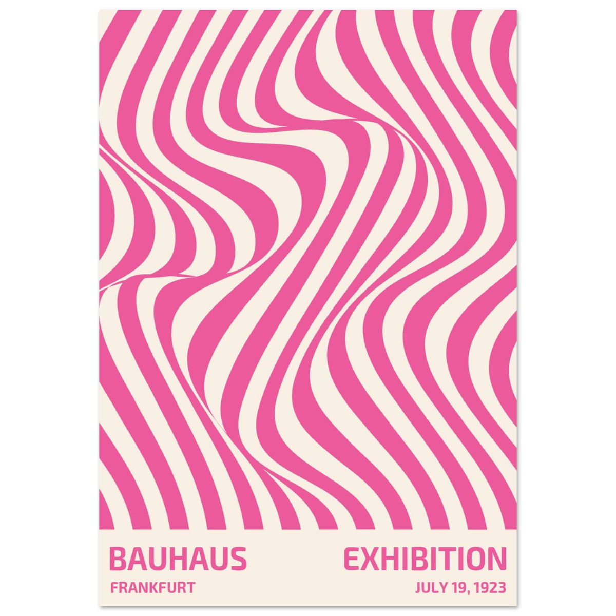 Artfulprints Poster Bauhaus - Exhibition Frankfurt pink  - 70x100 cm - Roze