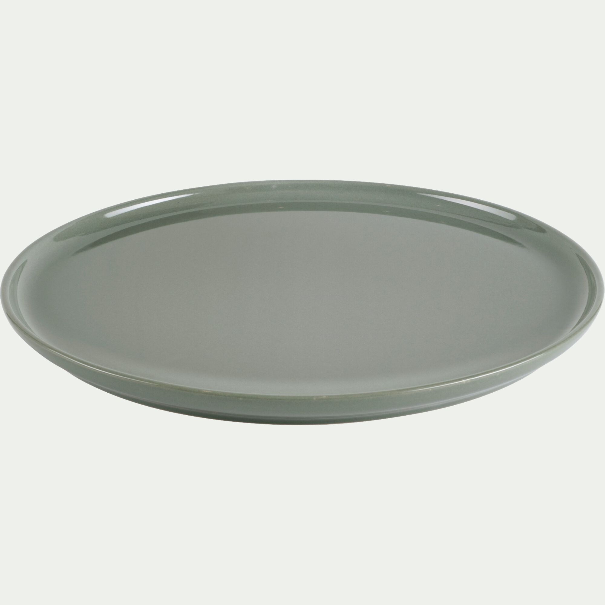 SELMA - Assiette plate en faïence D28cm - vert cèdre
