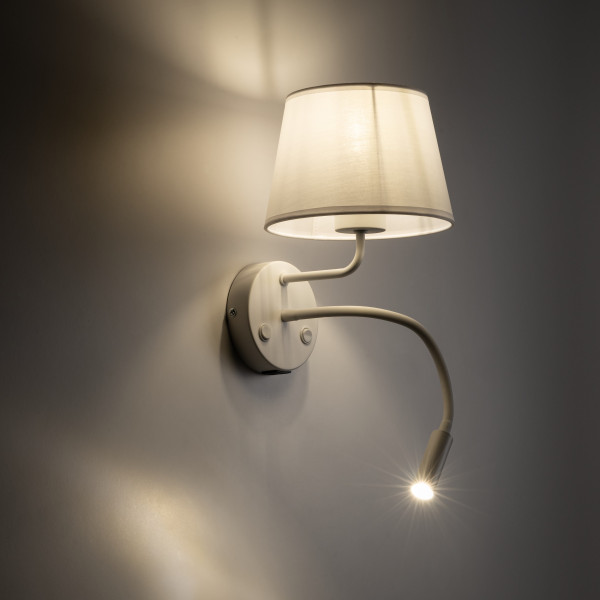 TK Lighting Maja biały Kinkiet 2 E27   G9   Usb