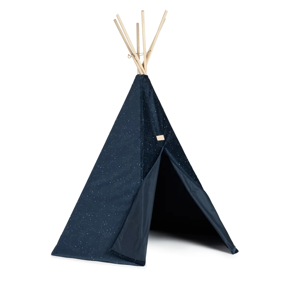 Nobodinoz - Arizona Tipi-Zelt aus Samt, 128 x 158 cm, night blue silver milky way