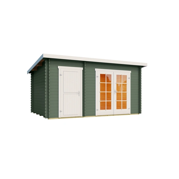 Gartenhaus »Belmont«, BxHxT: 420 x 222,3 x 288,8 cm, (Außenmaß inkl. Dachüberstand), grüngrau
